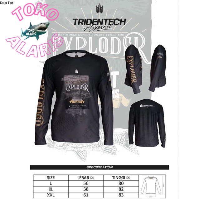 Jersey Mancing Tridentech Original Baju Mancing - Exploder, XL