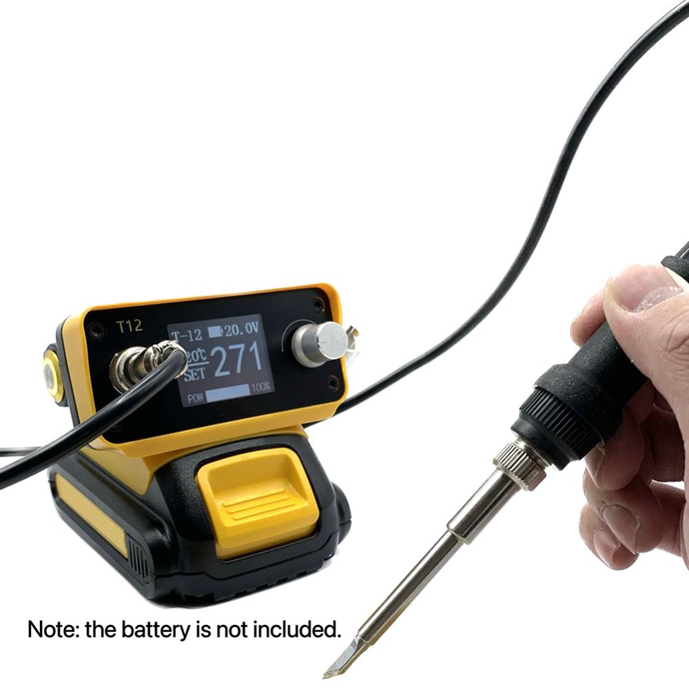 C5goon PTS300D T12 Cordless Soldering Iron Station Untuk Dewalt 20V Max Baterai Li-ion Untuk Makita/Milwaukee/Bosch Baterai Solder Listrik H1I7