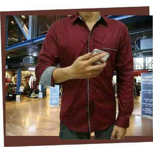 Kemeja Pria Remaja Panjang Terbaru Keren Atasan Pakaian Cowok Kasual Hem Cowok