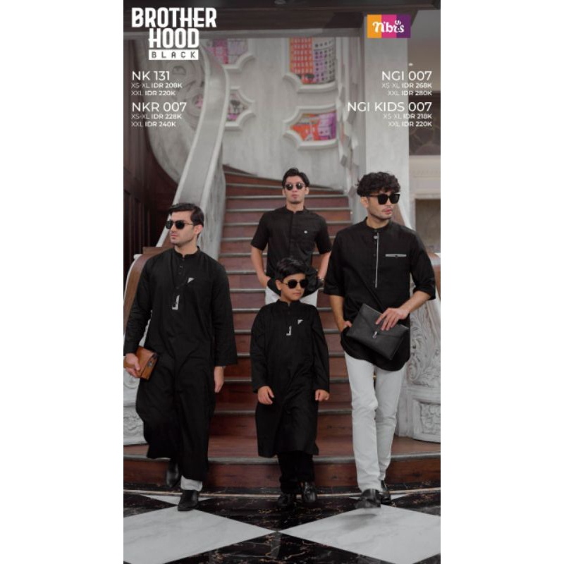 Atasan Pria Gamis Laki-laki dan Anak Hitam Couple Keluarga Koko Seragam Nibras Brotherhood Series