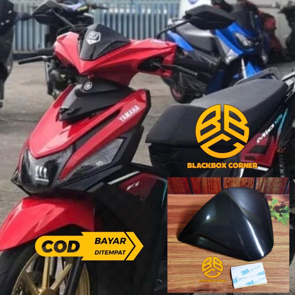 VISOR YAMAHA MIO M3 125 - VISOR MIO M3 125 TEBAL HITAM FREE LEM DOUBLE TAPE 3M