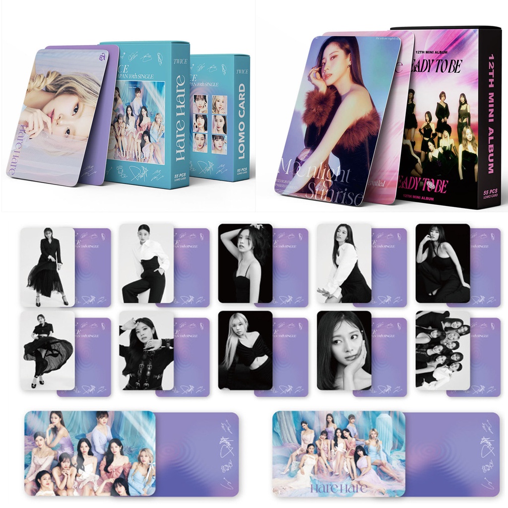 55pcs /box Twice2023Hare HARE Photocards 10th Japan Album Single Siap Jadi Kartu Lomo Kpop Postcards