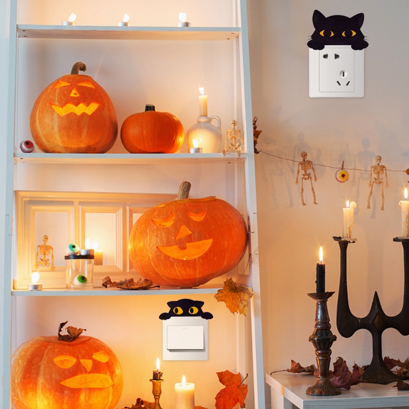 [Fitur] Aplikasi PVC Perekat Diri/Wallpaper Tahan Debu Tahan Air/Stiker Dekorasi Kamar Anak Kelas/Stiker Soket Menyenangkan Halloween/Stiker Saklar Mudah Bongkar Pasang