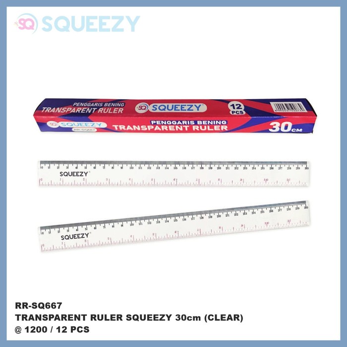 

Penggaris Clear Transparan Ruler Garisan Fancy 30 cm 1 pak isi 12 pcs