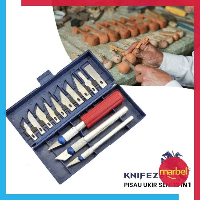 

Set Pisau Ukir Pahat Handcraft Kerajinan Tangan 13 in 1 3 Handle