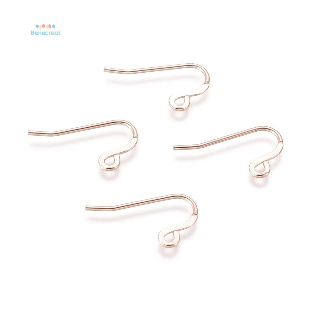 100pc/300pc 304kait Anting Prancis Stainless Steel Kait Anting Datar Kawat Telinga Dengan Loop Horizontal Warna Rose Gold/Stainless Steel