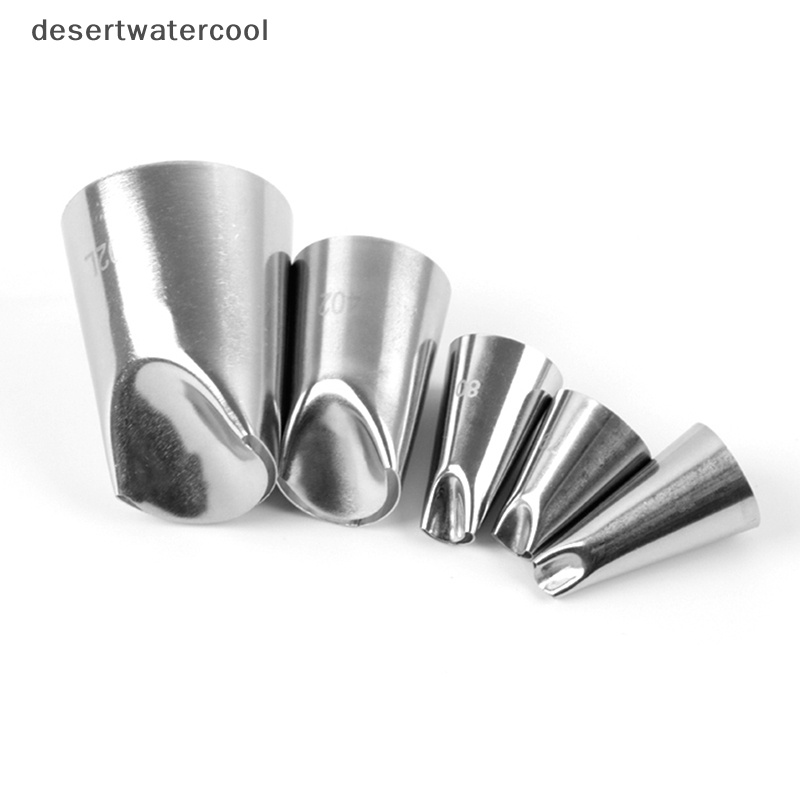 Deid 5pcs Petal Stainless Steel Icing Piping Nozzle Cream Tips Kue Krim Pastry Alat Martijn