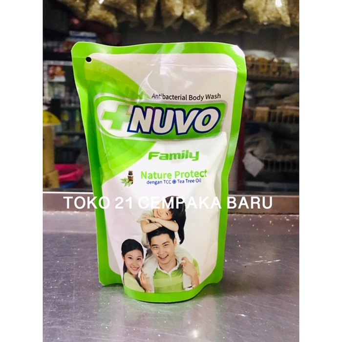 Nuvo Sabun Cair Nature Protect Refill 250 ml | HIJAU Sabun Cair Nuvo 250ml