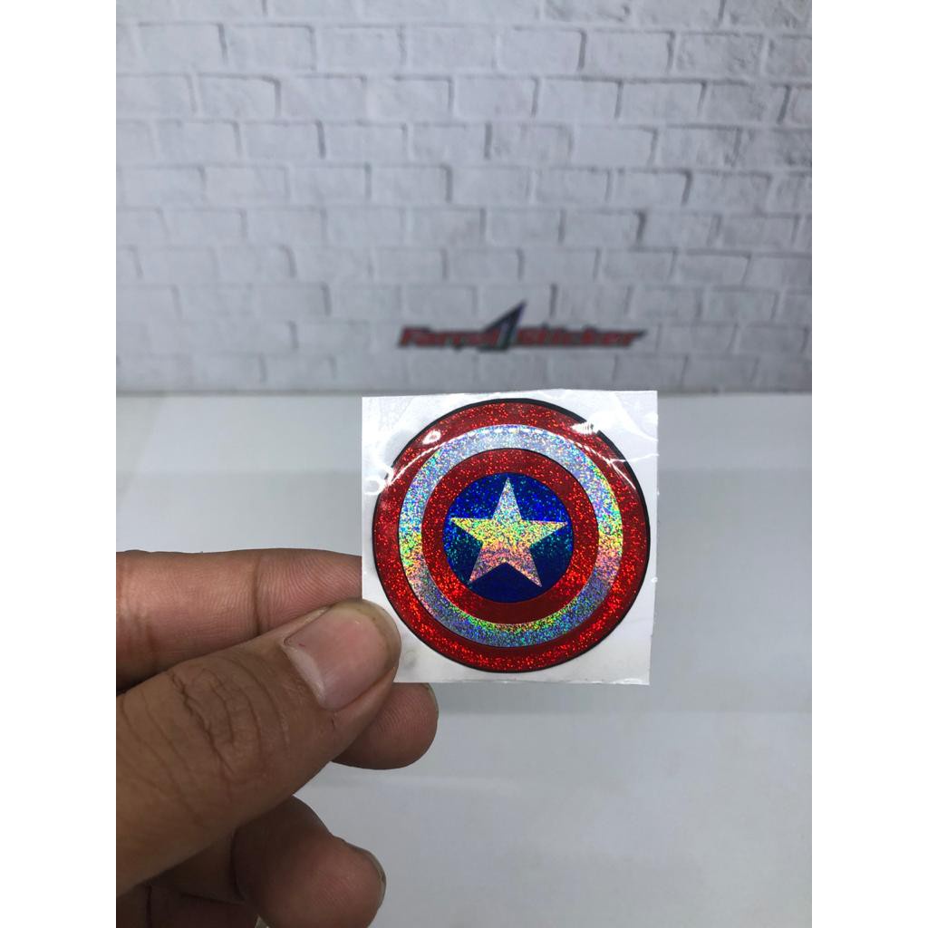 

Promostiker timbul sticker 3D CAPTAIN AMERICA stiker motor stiker kaca