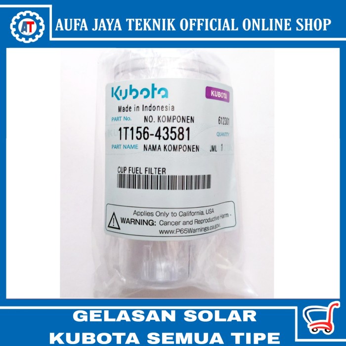 kubota gelasan filter solar kubota asli,cup fuel filter kubota asli