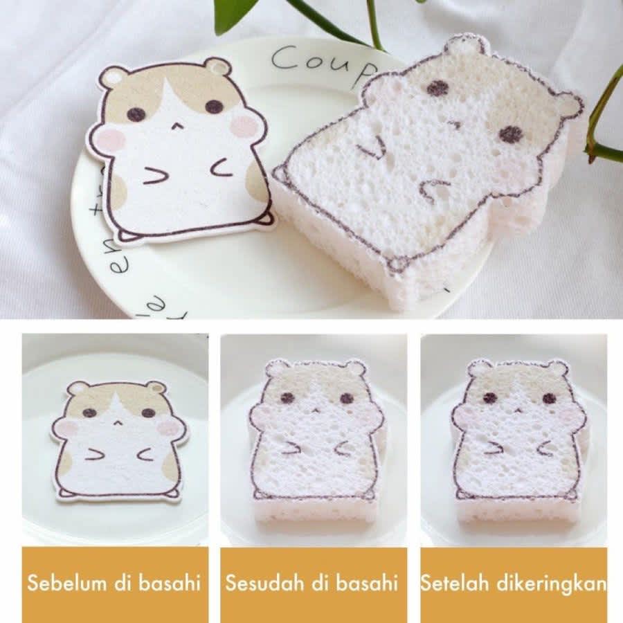 Spons Cuci Piring Busa Sponge Magic Spon Motif Lucu Serbaguna Aesthetic