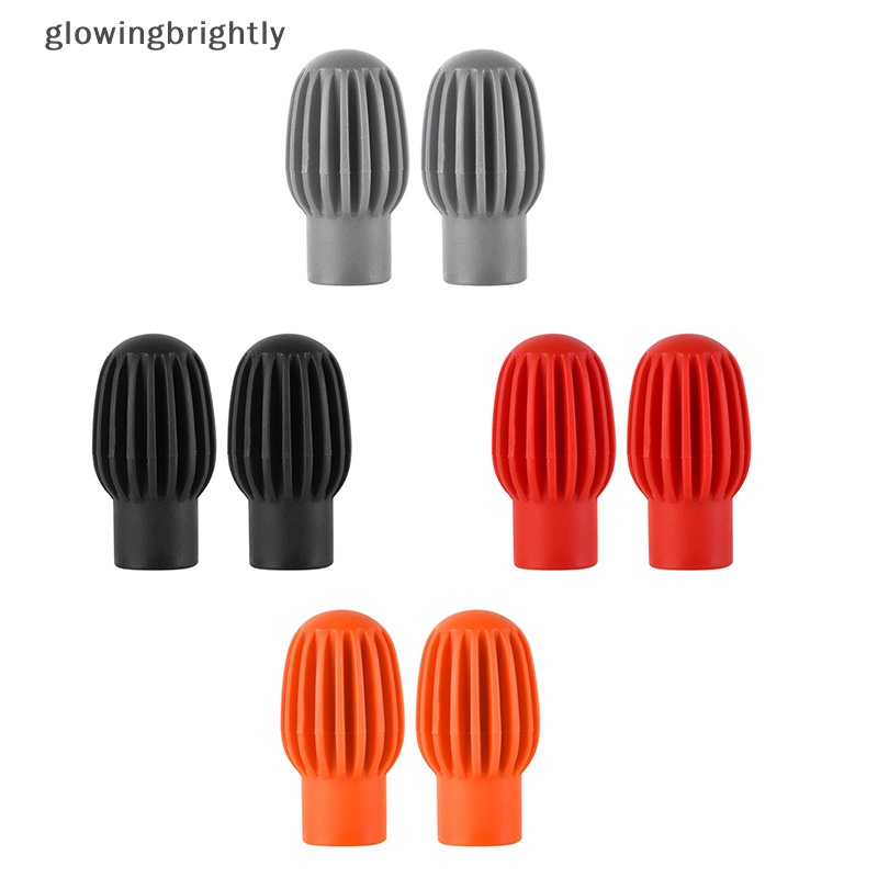 [glowingbrightly] 2/4pc Silikon Drum Stik Kepala Lengan Drum Mute Damper Latihan Silent Tips TFX