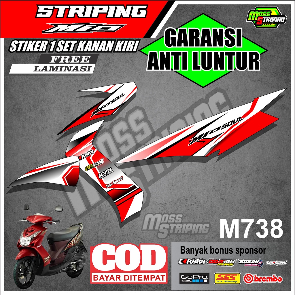 MASS Striping - Striping Sticker List Variasi Motor Yamaha Mio Soul Karbu old lama 2007 2008 2009 20