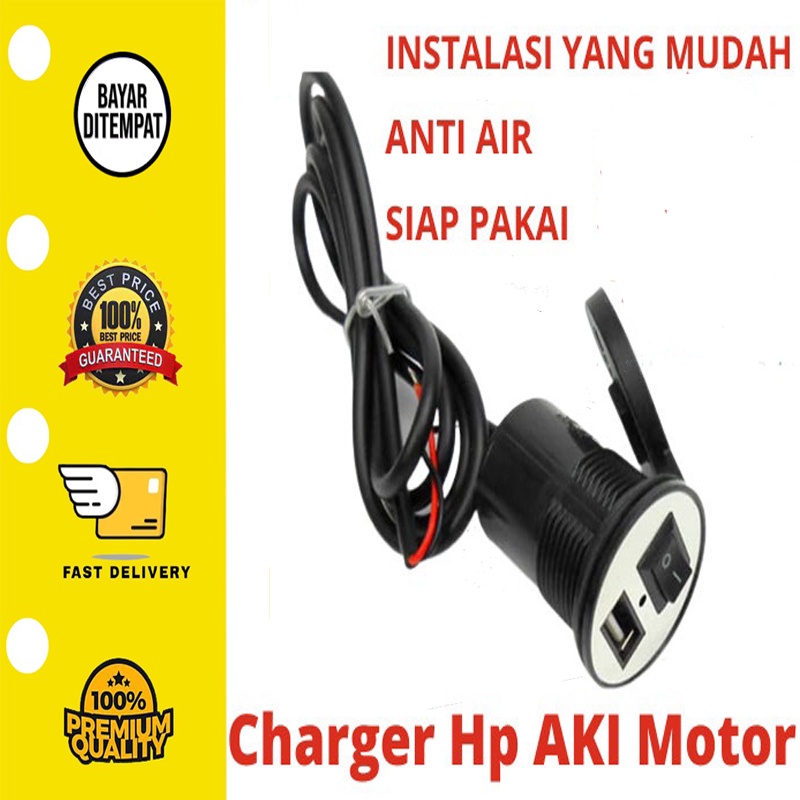 Casan Hp Di Motor Charger Aki Charger Phone Handphone Chasan Carger Sepeda Motor