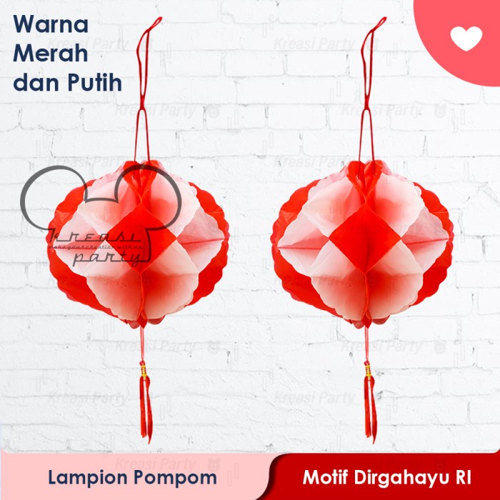 Pompom merah putih / honey comb merah putih / hiasan hut ri agustus