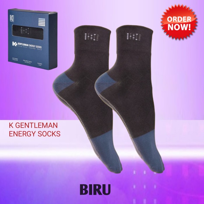 [LA52] KAOS KAKI KESEHATAN TERAPI ORIGINAL KLINK GENTLEMAN ENERGY SOCKS - Biru