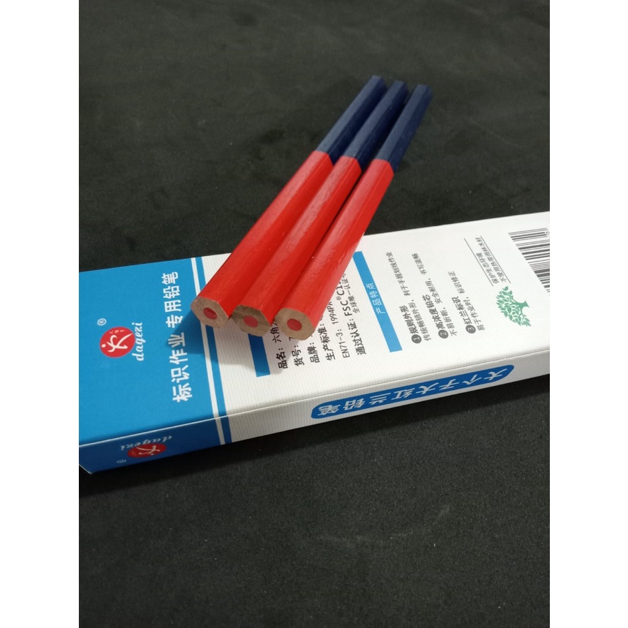 

DK 10 PCS PENSIL TUKANG 2 WARNA BULAK BALIK / PENSIL BANGUNAN