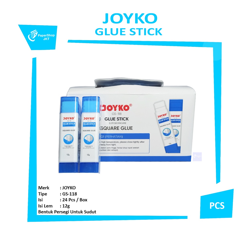 

JOYKO - Lem Kertas Glue Stick GS-118 Square Glue - Pcs