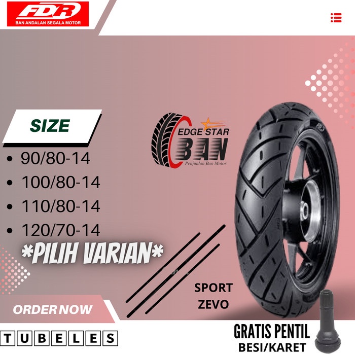 BAN FDR SPORTZEVO (90/80-14) (100/80-14) (110/80-14) (120/70-14) TUBELESS