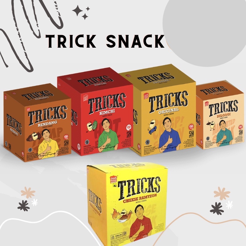 

TRICKS - TRICKS 120g (1 BOX 10PCS) Snack Baked Chips Potato Kentang Box Isi 10