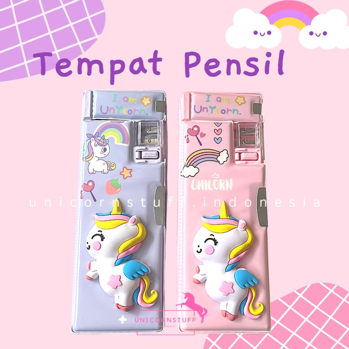 

Tempat Pensil Unicorn Timbul Kotak Cewek Stationery Alat Tulis Pony