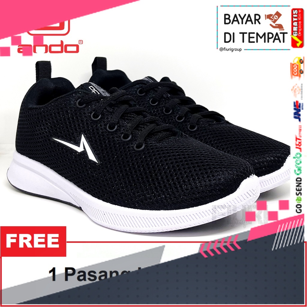 UKURAN SIZE 37 38 39 40 41 42 43 44 45 /FIURI - ANDO ORIGINAL - BSC 35 HITAM PUTIH 37-40 - SEPATU SN