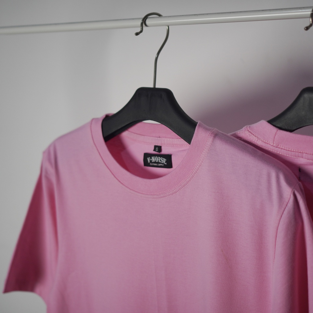 Skrien - Tshirt O-Neck Basic Unisex / Kaos Polos Pria Wanita Cotton 24s Combed Lembut Premium BabyPink