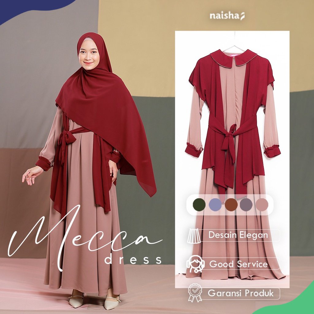 Naisha Official / Mecca Dress / Mecca Family Set / Gamis Couple / Gamis Mecca / Sarimbit Keluarga