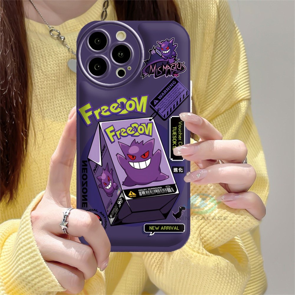 Realme C55 10 C15 C12 C25S C11 C20 realme5 5i 6i C3 8i C21Y C25Y Pokémon Gengai Silikon Airbag Case Binteacase