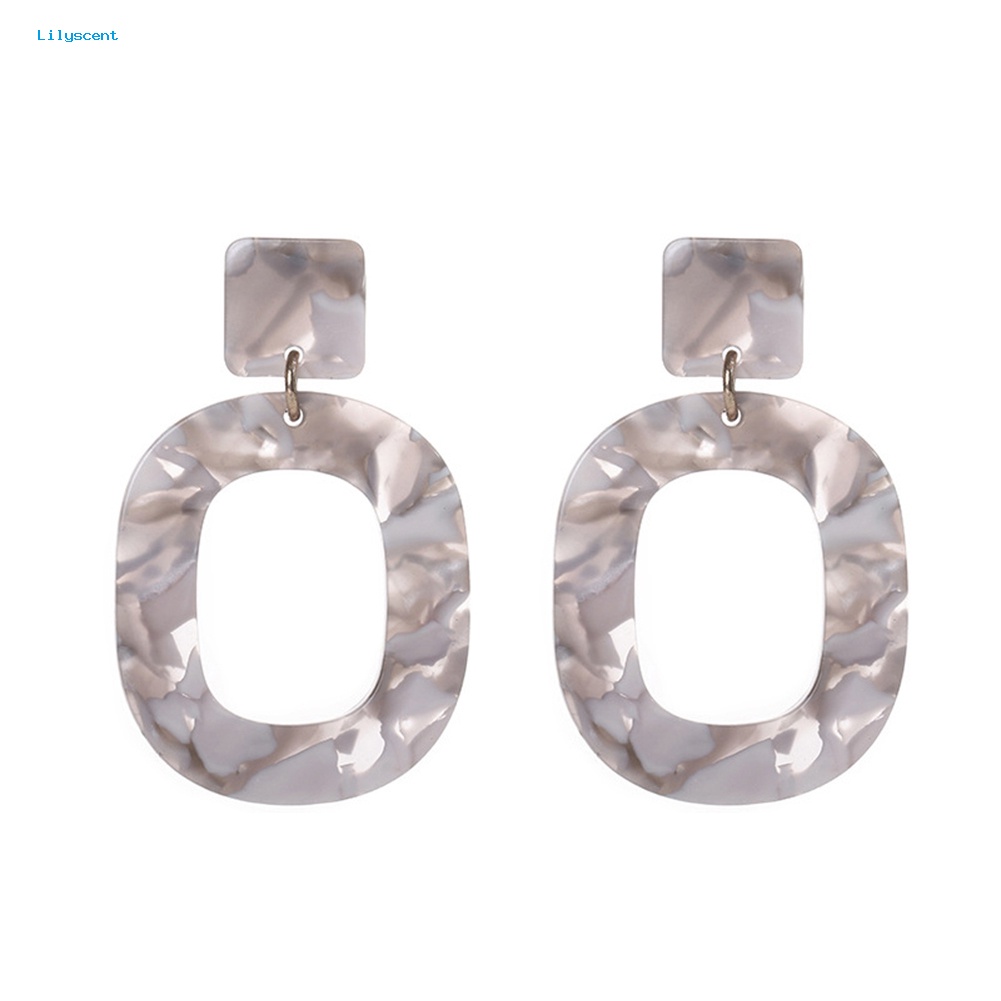 Lilyscent Fashion Berongga Lingkaran Pernyataan Wanita Geometris Stud Earrings Perhiasan Hadiah