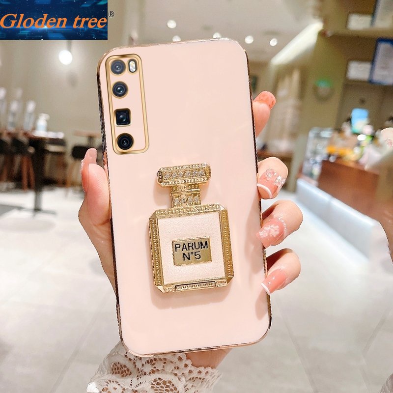 Gloden tree Casing Case Untuk Huawei Nova 7i Nova 9se Nova 7se 7 Pro 8i Y70 Plus Case Dengan Botol Parfum Lipat Kickstand Cakupan Penuh Camera Case SE SE