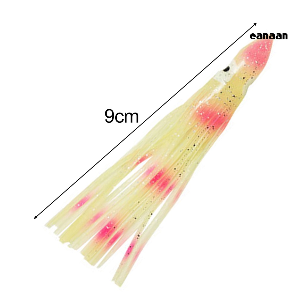 Cnn-5pcs/set 9cm Bercahaya Lembut Berbentuk Gurita Umpan Palsu Faux Lure Fishing Tackle