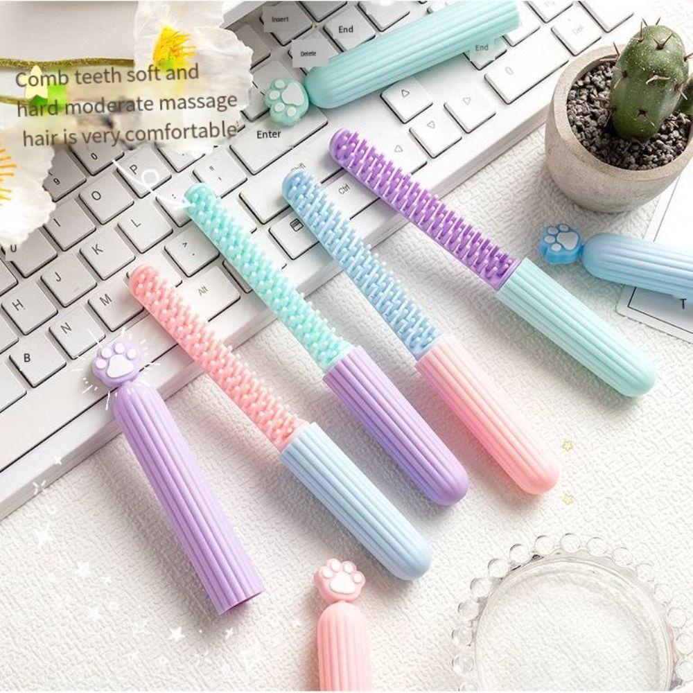 Needway   Sisir Portable Mini Cute Cat Claw Series Pelajar|Sisir Skema Warna Dengan Tutup