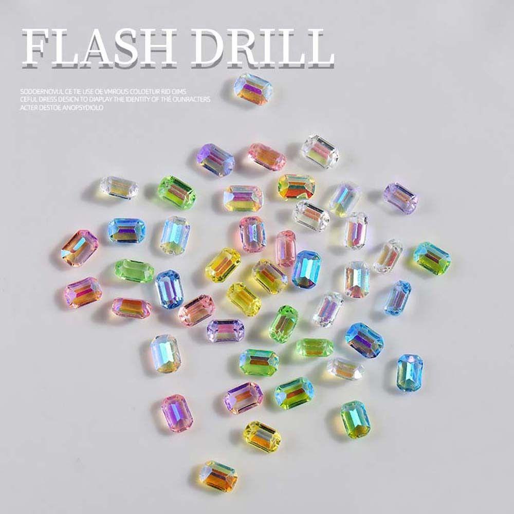 Mxbeauty Aurora Dekorasi Kuku Wanita 6grid Berbentuk Oktagonal Manikur Aksesoris Hiasan Kuku Ins Gaya Perhiasan Kuku