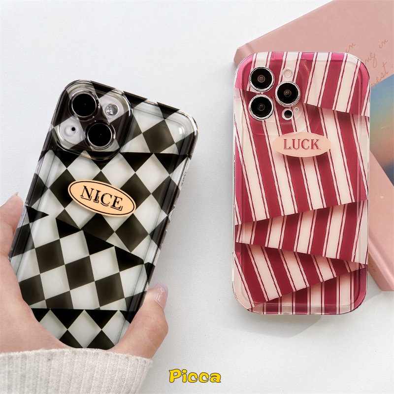 Couple Airbag Case Realme C25s C12 C21Y C33 6i 5c25 C35 C15 5i 5s C11 2020 C20 C3 C1 C2 Realme C11 2021 C25Y C20A Ins Kreatif Seni Garis Berlian Pola Tidak Teratur Lembut Tpu Cover