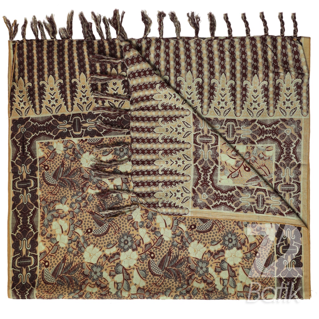 SYAL BATIK SCARFT Premium Motif Burung Gelatik Warna Cream 723338 Cap 72