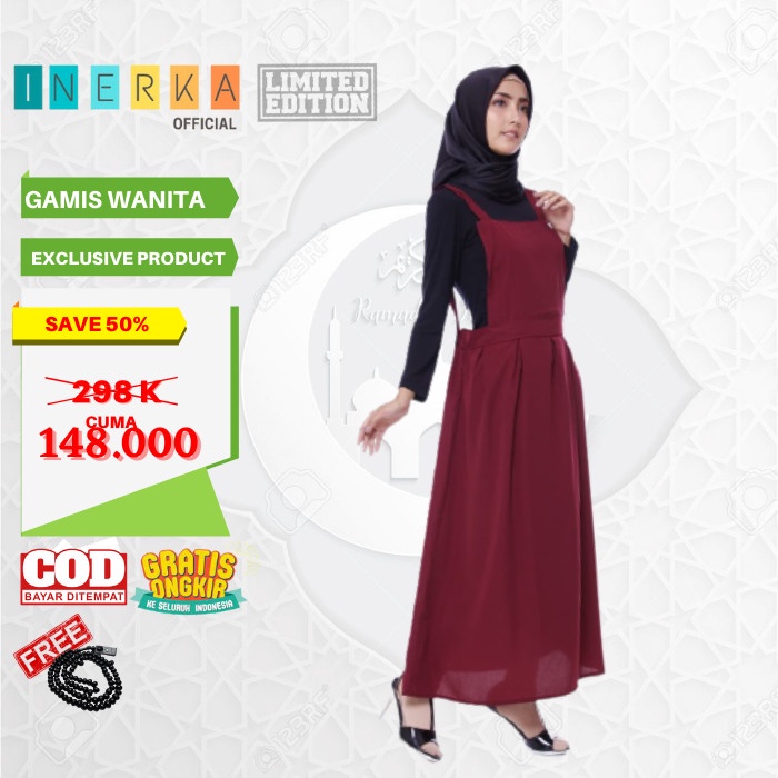 Overall Atasan Muslim Wanita Not Tunik Kemeja Dress Gamis Flanel