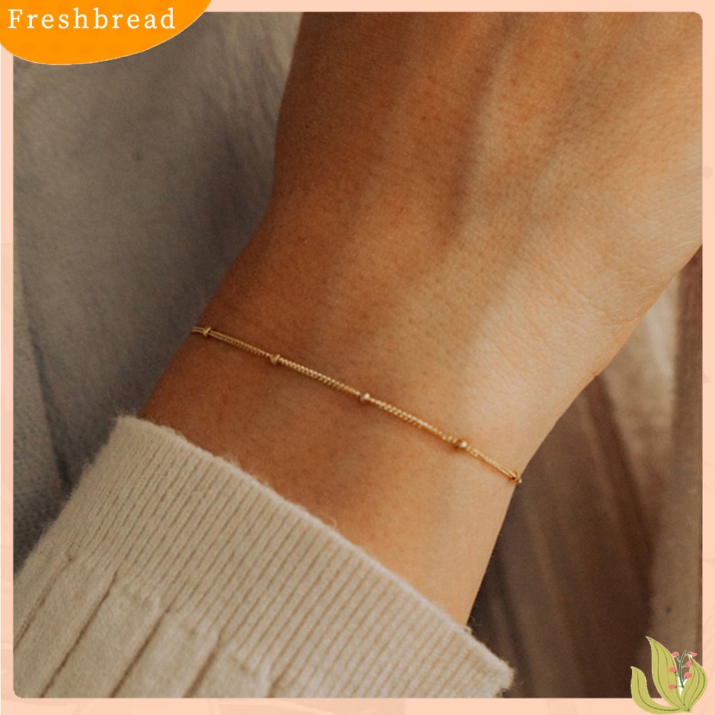 &lt; Freshbread &gt; Gelang Wanita Manik-Manik Kecil Warna Solid Rantai Tangan Tahan Korupsi Untuk Pakaian Sehari-Hari