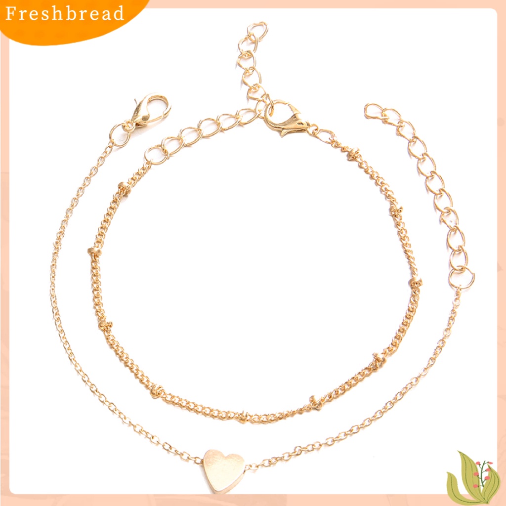 &lt; Freshbread &gt; 2pcs Gelang Lapis Adjustable Kokoh 2warna Kaitan Gelang Rantai Untuk Hadiah