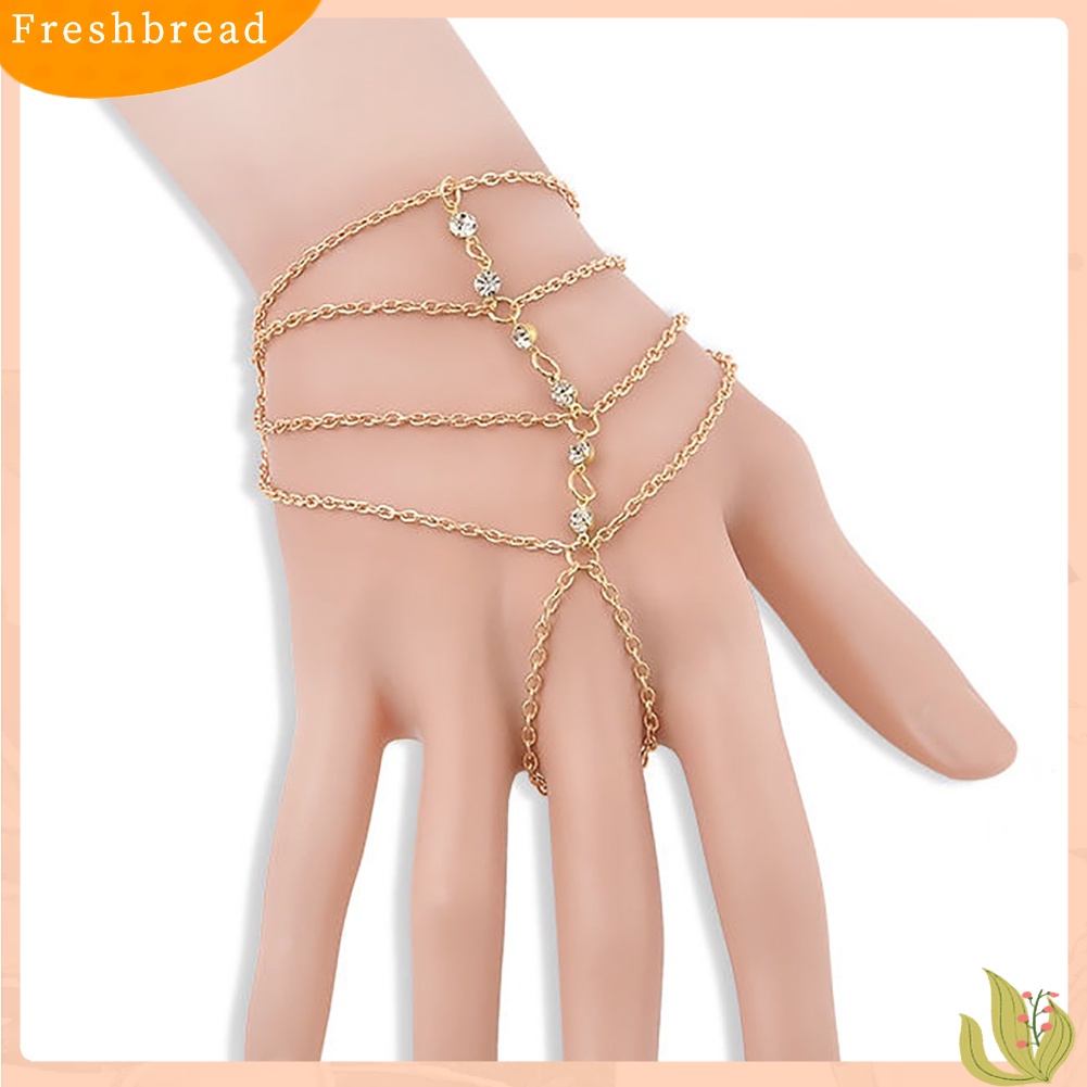 &lt; Freshbread &gt; Selebriti Budak Rantai Link Jari Cincin Hand Harness Gelang Perhiasan Tari Pantai