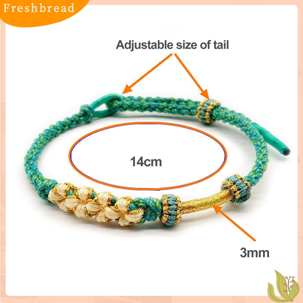 &lt; Freshbread &gt; Wanita Gelang Warna-Warni Peach Bunga Simpul Dikepang Adjustable Hias DIY Liontin Empat-Helai Tali Wanita Tangan Tali Pesona Perhiasan Hadiah Valentine