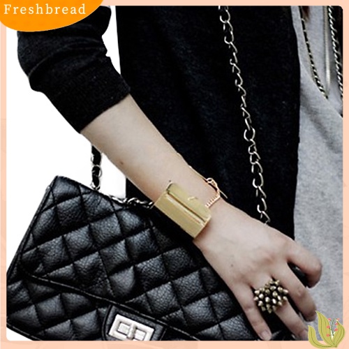 &lt; Freshbread &gt; Wanita Fashion Bergaya Keren Punk Gothic Rock Metal Melebar Bangle Gelang