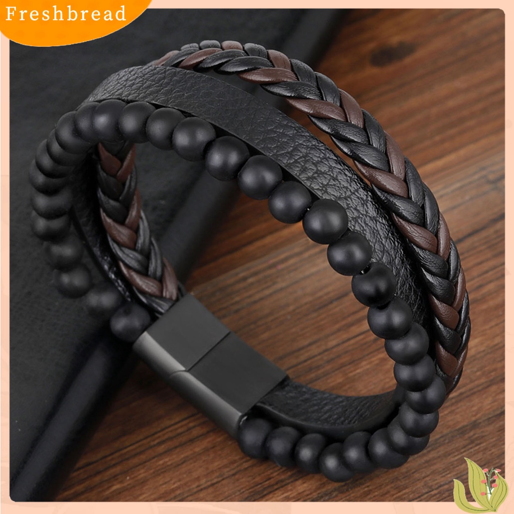 &lt; Freshbread &gt; Gelang Pria Multi-layer Perhiasan Punk Semua Pertandingan Mix Warna Gelang Untuk Pakaian Sehari-Hari