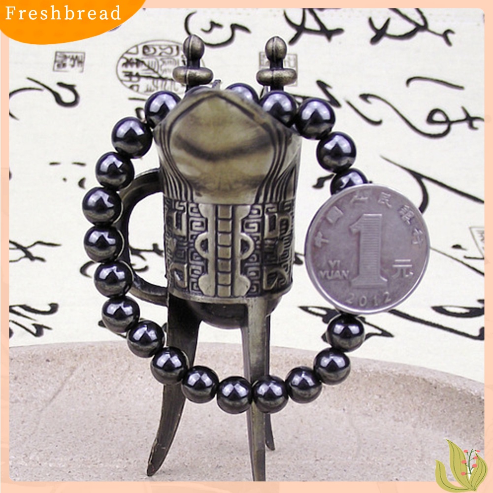 &lt; Freshbread &gt; Gelang Batu ic Bulat Hitam Fashion Unisex Perawatan Kesehatan Bangle Jewelry