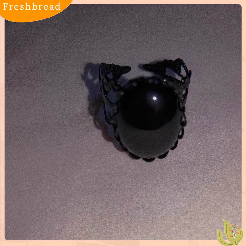 &lt; Freshbread &gt; Cincin Terbuka Kepribadian Geometris Adjustable Open Design Charming Decoration Tahan Lama Vintage Gothic Merah Faux Kristal Cincin Aksesoris Perhiasan