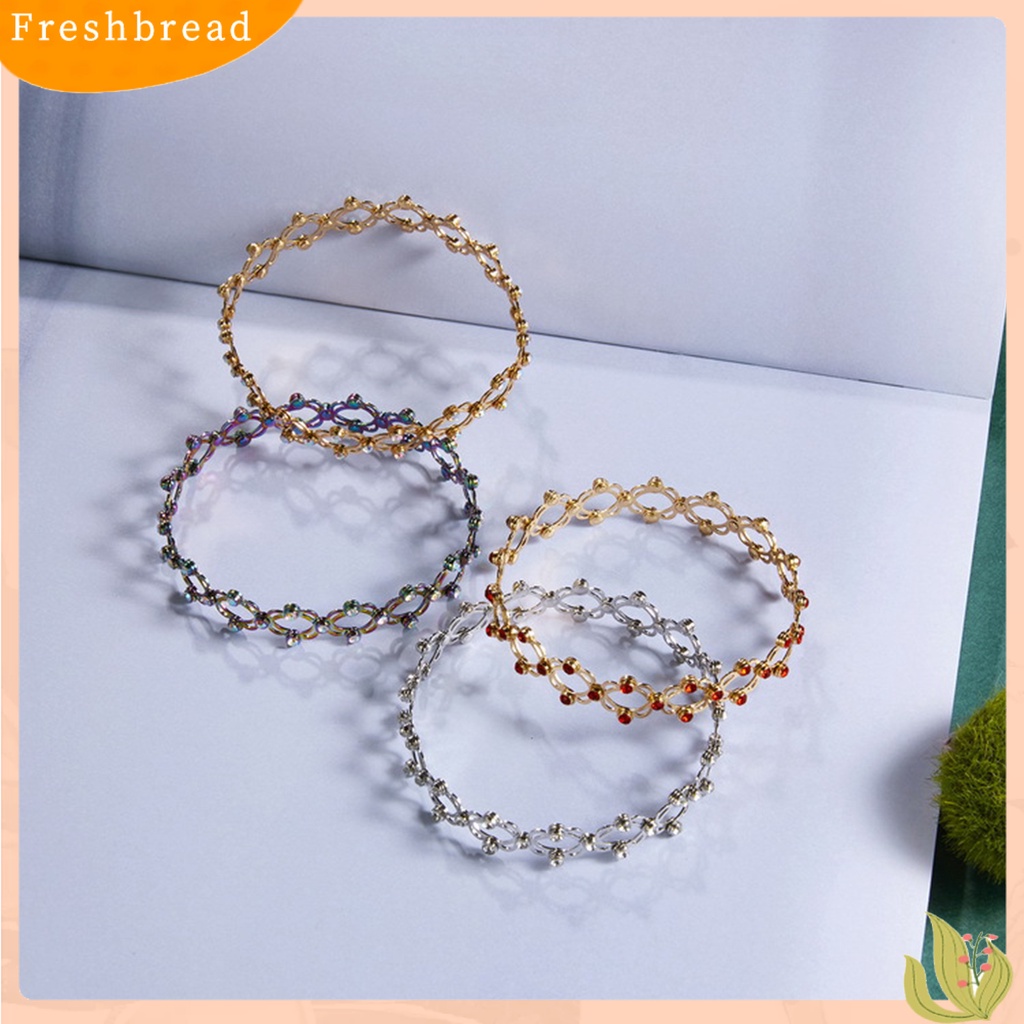 &lt; Freshbread &gt; Gelang Cincin Bebas Alergi Warna Hidup Permukaan Mengkilap Berkilau Mudah Dipakai Tahan Luntur Tembaga 2in1 Ditarik Gelang Cincin Wanita Perhiasan Hadiah Ulang Tahun