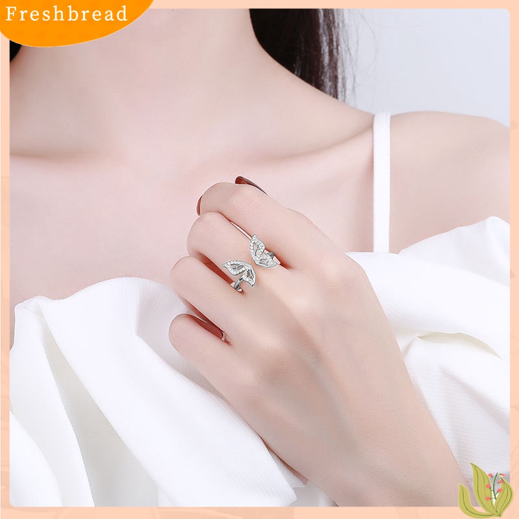 &lt; Freshbread &gt; Wanita Cincin Geometris Berlian Imitasi Mengkilap Hias Sparkling Adjustable Opening Hias Hadiah Butterfly Knuckle Ring Charm Perhiasan Untuk Pacaran