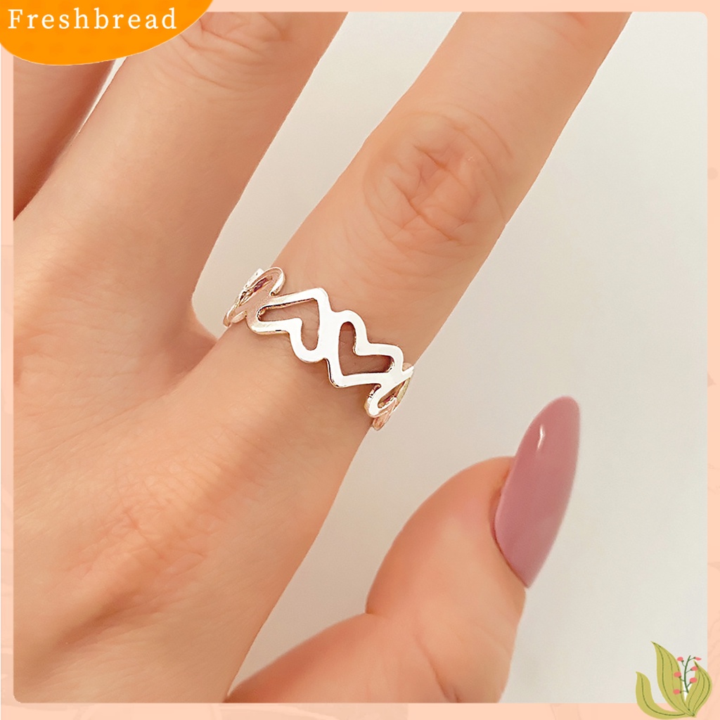 &lt; Freshbread &gt; 1pasang Finger Circlet Warna Solid Romantis Good-looking Matching Women Circlet Set Untuk Hadiah