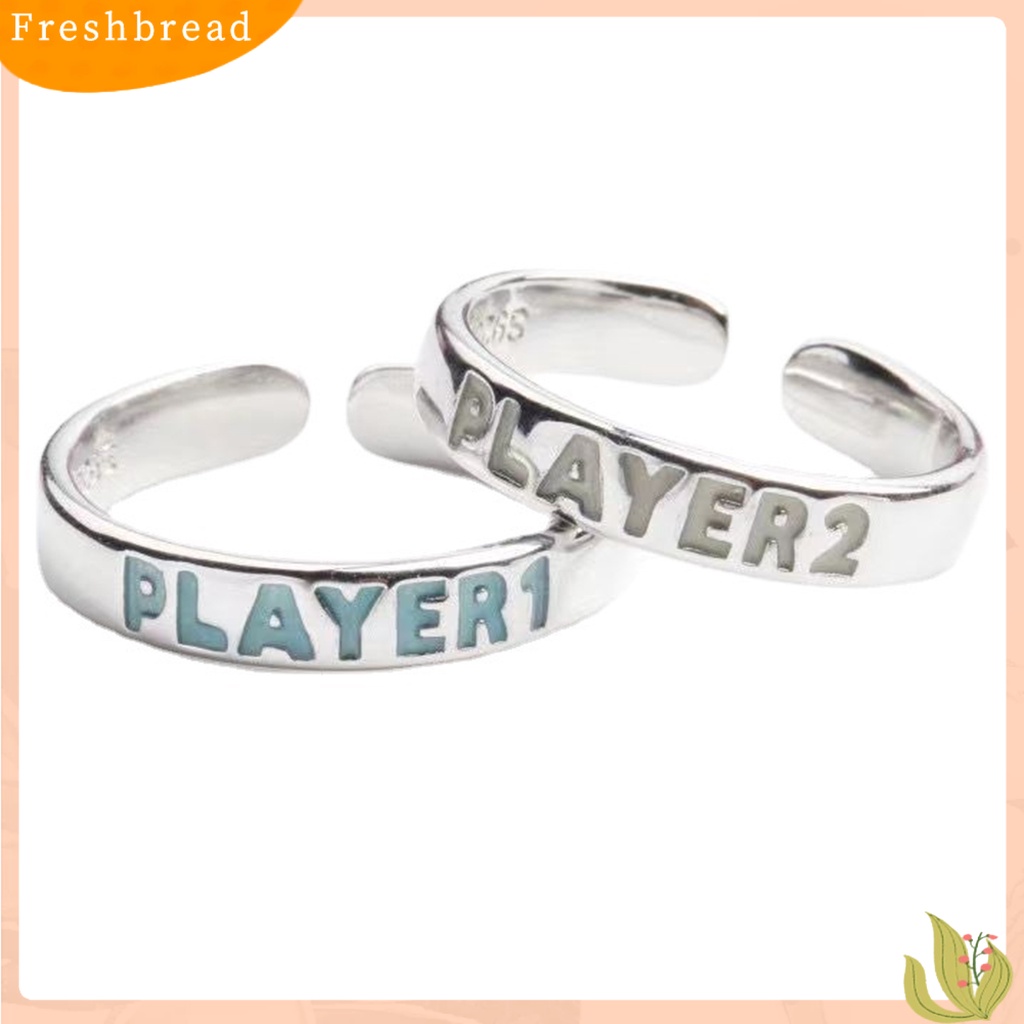 &lt; Freshbread &gt; Cincin Jari Electroplating Ukiran Permukaan Halus Bercahaya Hypoallergenic Dekorasi Unisex Couple Open Finger Ring Charm Jewelry