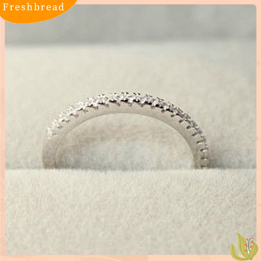 &lt; Freshbread &gt; Fashion Wanita925 Sterling Perak Berlian Imitasi Pernikahan Pertunangan Cincin Perhiasan